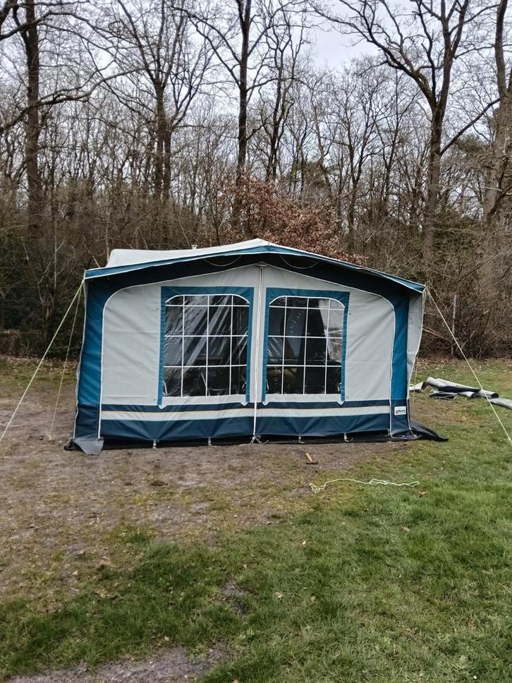 Voortent met stalen frame, 4 seizoenen dik doek, Caravans en Kamperen, Tenten, Gebruikt, Ophalen