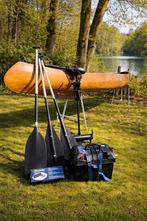 Handgemaakte Canadese kano 4,85m, 3-persoons, hout/epoxy, Ophalen, Zo goed als nieuw, Canadese kano of Open kano