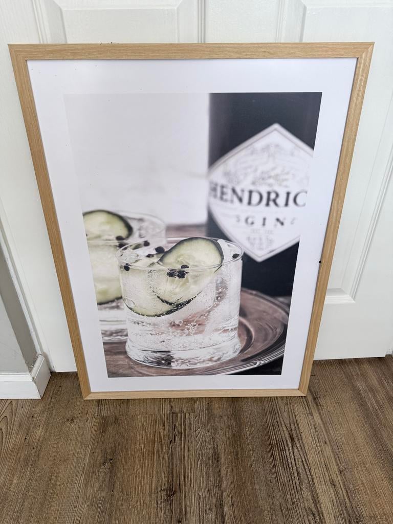 Hendrick's Gin & Tonic Fotolijst, Ophalen, Zo goed als nieuw, Foto of Poster, 50 tot 75 cm