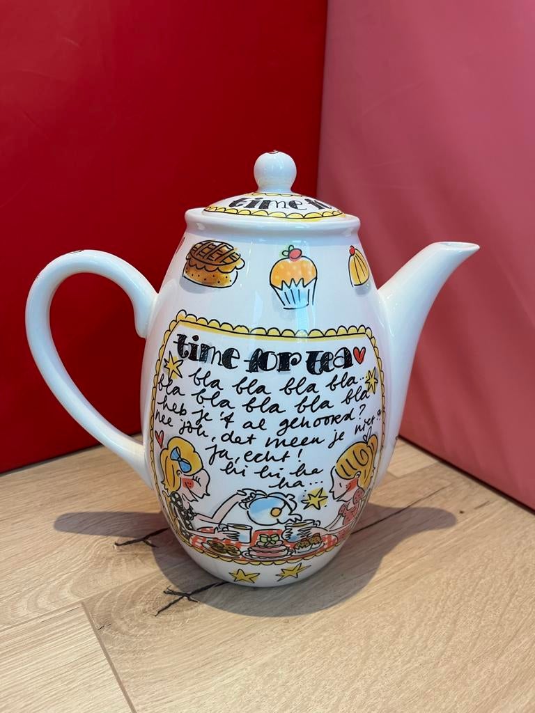 Blond Amsterdam theepot - Licht beschadigd, Gebruikt, Steen/keramiek, Meerkleurig, Ophalen