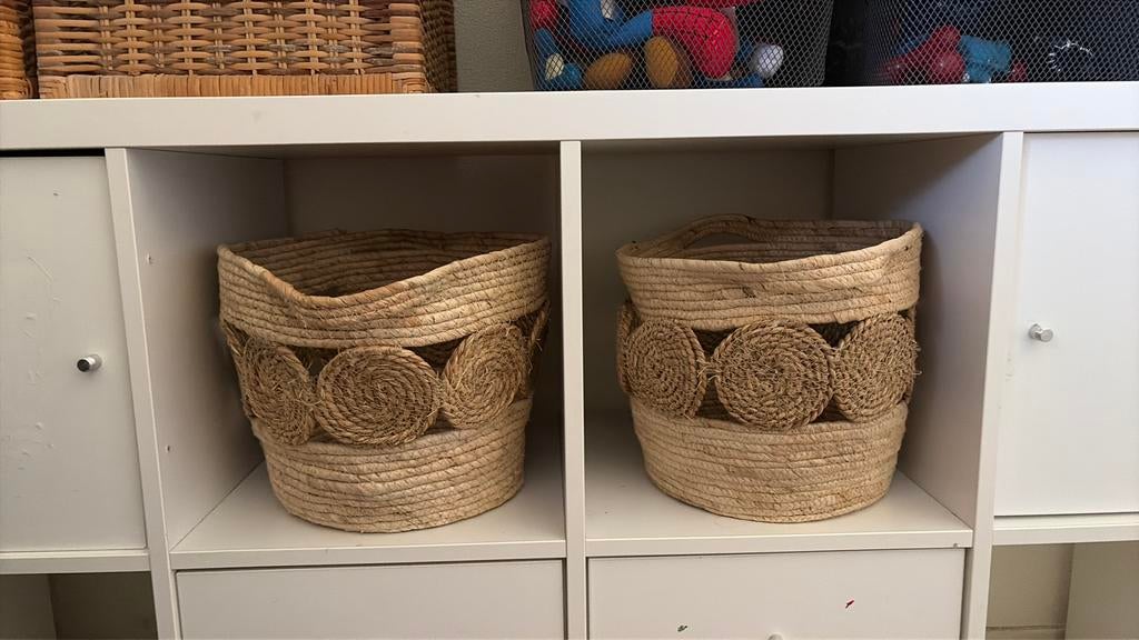 Manden voor Ikea Kallax kast, Ophalen, Zo goed als nieuw, Rond, Riet