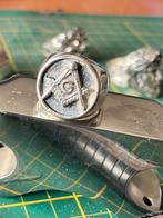 Massief zilveren Masonische ring Vrijmetselaar, 19 tot 20, Heer, Nieuw, Ophalen of Verzenden