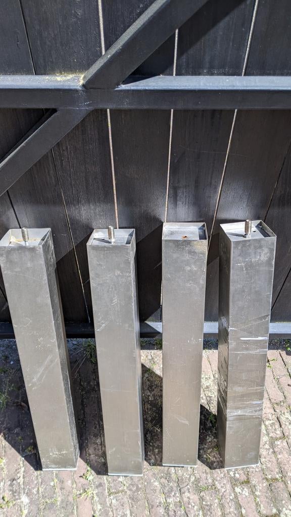 Gebruikte RVS tafelpoten 10x10x72 cm (set van 4), Tafelpoot, Minder dan 50 cm, Gebruikt, 50 tot 100 cm