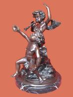 Bronzen beeld Joseph D'Asté muziek spelende engelen., Ophalen, Brons