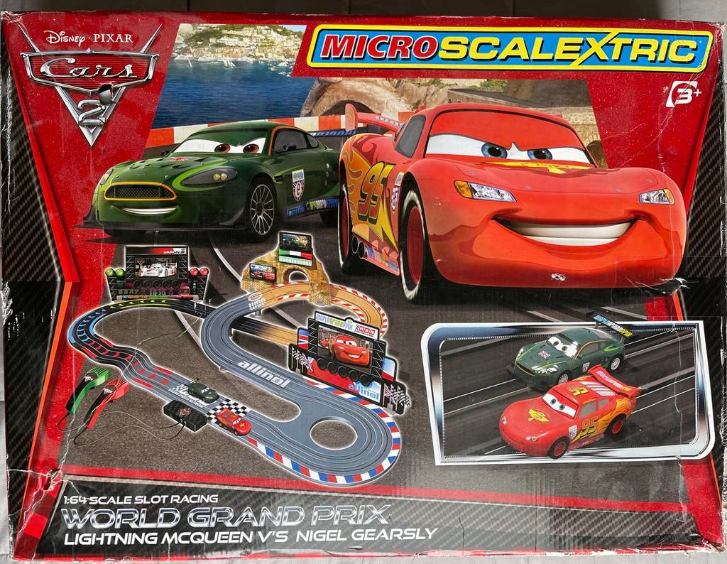 1:64 Disney Pixar Cars Scalextric racebaan met 3(!) auto’s, Overige merken, Ophalen of Verzenden, Elektrisch, Racebaan