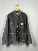 Carhartt WIP denim jack zwart grijs S small OG Chore coat, Ophalen of Verzenden, Zo goed als nieuw, Maat 46 (S) of kleiner, Zwart