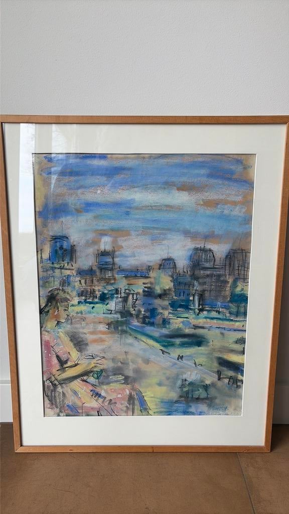 Pastel krijt schilderij Bessel Kok sept 1959 Tuilerien, Ophalen
