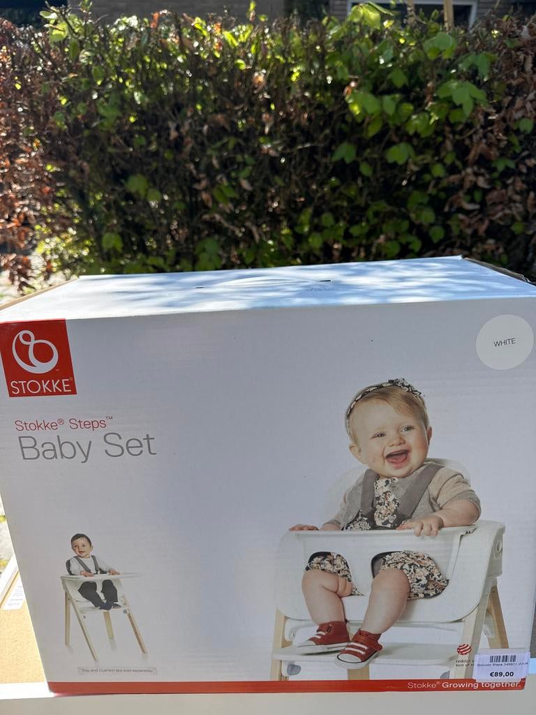 Stokke Steps Baby Set - Wit, Kinderen en Baby's, Kinderstoelen, Ophalen of Verzenden, Nieuw, Meegroeistoel, Gordel(s)