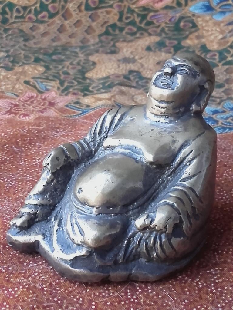 Origineel oud Chinees brons beeldje van Boeddha 6,6 cm., Ophalen of Verzenden