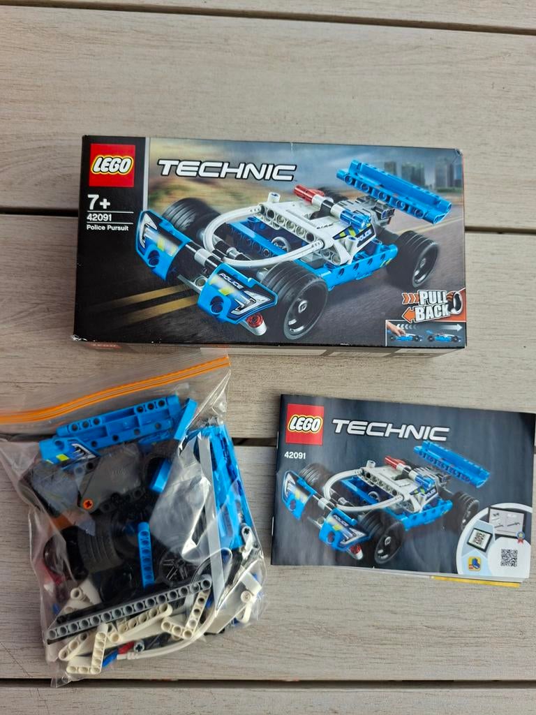 Lego Technic 42091 Politie achtervolging, Compleet, Gebruikt, Lego, Ophalen of Verzenden