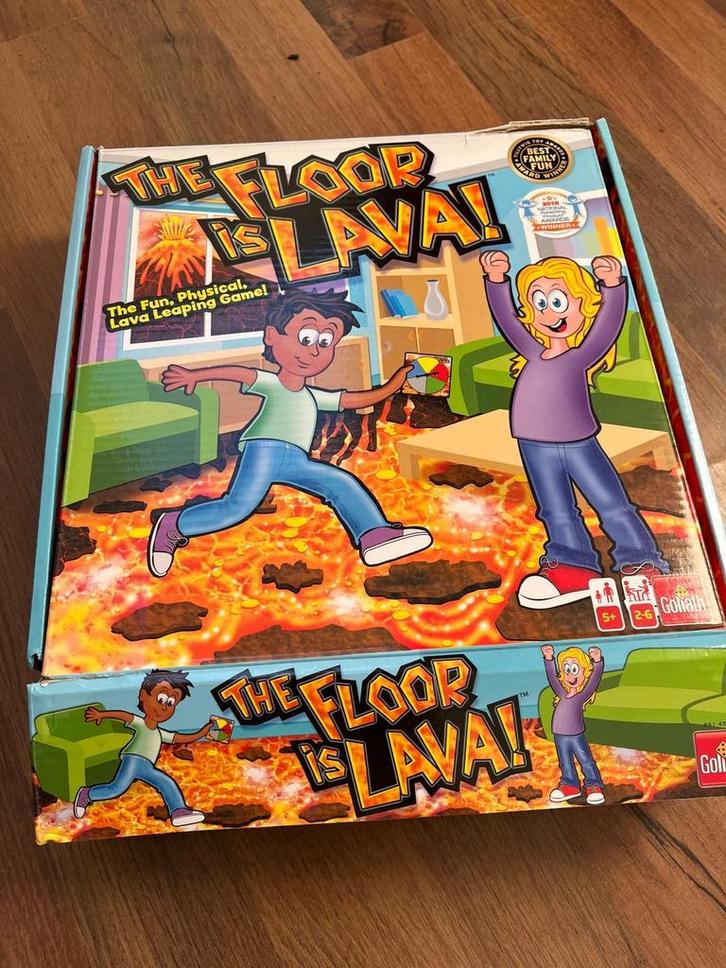 The Floor is Lava! Bordspel - Goliath, Hobby en Vrije tijd, Gezelschapsspellen | Overige, Zo goed als nieuw, Een of twee spelers