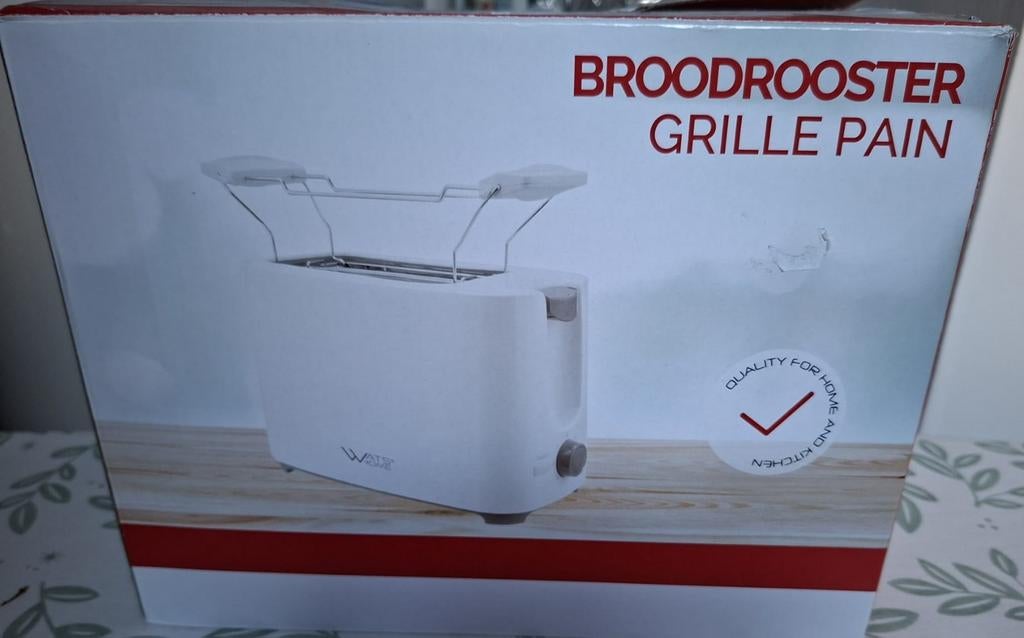WATS HOME Broodrooster - Wit, Witgoed en Apparatuur, Broodroosters, Ophalen of Verzenden, Nieuw