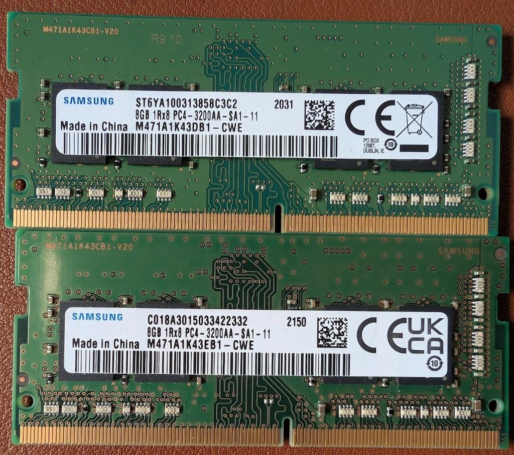 Samsung 2x8GB (16GB) DDR4 3200Mhz sodimm, Gebruikt, Verzenden, DDR4, Laptop