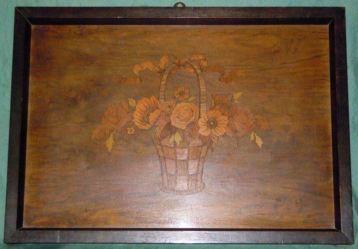 Antiek dienblad met marqueterie inlegwerk, Antiek en Kunst, Ophalen of Verzenden