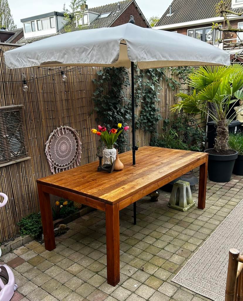 Teak Tafel, Tuin en Terras, Tuintafels, Ophalen, Zo goed als nieuw, Rechthoekig, Teakhout