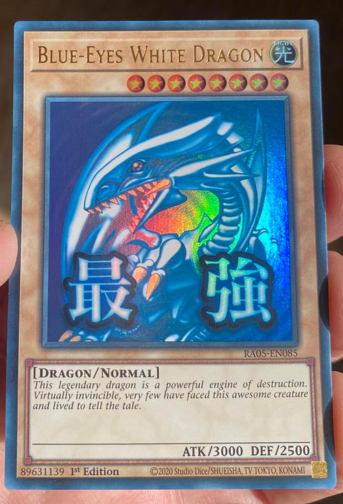 Yu-Gi-Oh! Blue-Eyes White Dragon RA05 1st Edition Mint !, Hobby en Vrije tijd, Verzamelkaartspellen | Yu-gi-Oh!, Ophalen of Verzenden