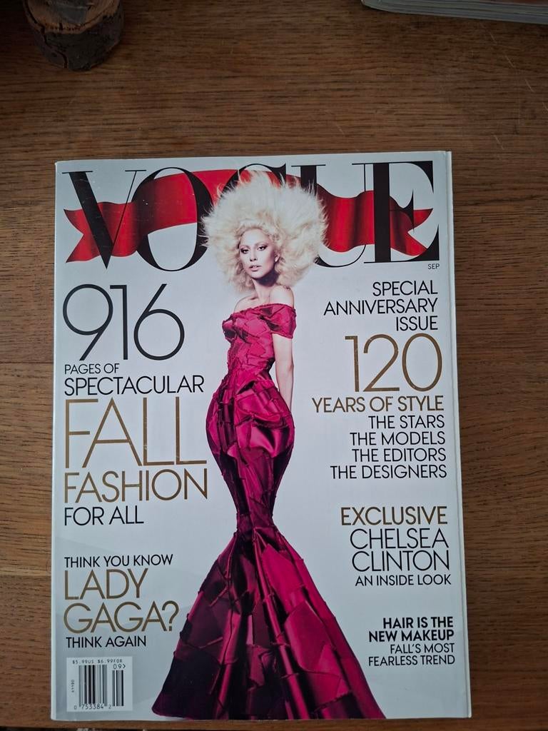 Vogue u.s.a lady gaga september issue 2012 fashion magazine, Verzenden, Zo goed als nieuw, Glossy