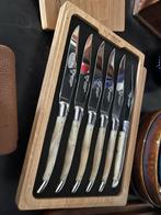 Laguiole Aubrac mes en vorken set Pointe de Corne, Nieuw !, Ophalen of Verzenden, Nieuw, Rvs of Chroom