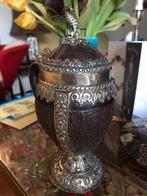 Koloniaal kokosnoot beker met zilver1800, Antiek en Kunst, Ophalen of Verzenden