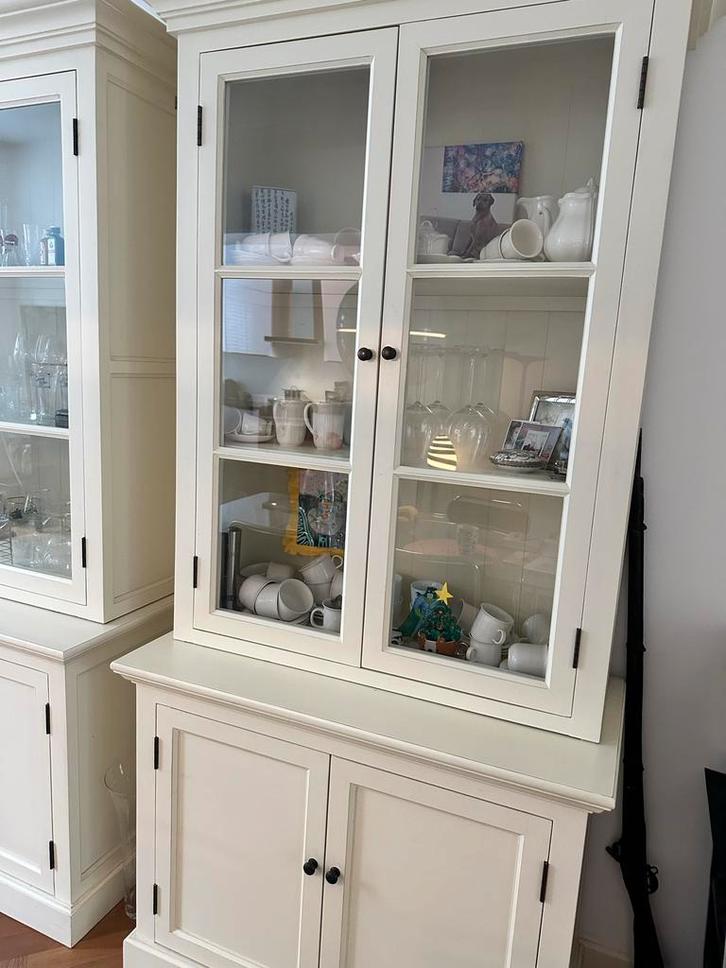 Buffetkasten met glazen vitrine 2x, Huis en Inrichting, Kasten | Buffetkasten, Gebruikt, 200 cm of meer, 100 tot 150 cm, 25 tot 50 cm