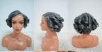 Kort bouncy grijs #pruik/ #wig 100% menselijke haar, Ophalen of Verzenden, Nieuw, Pruik of Haarverlenging