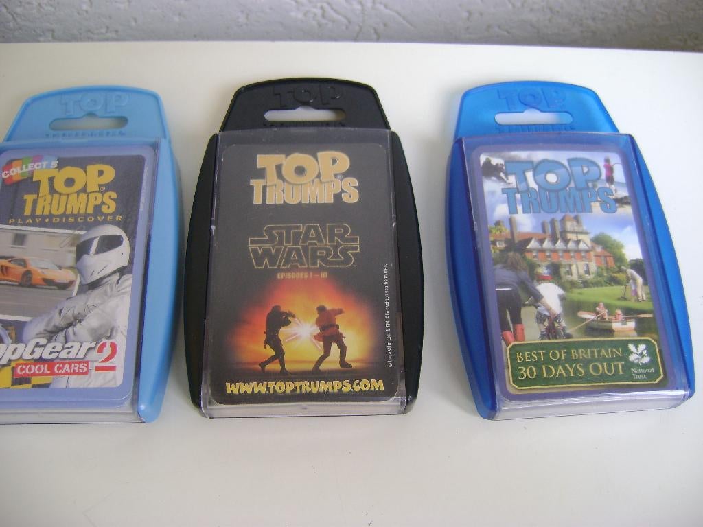 3 top trumps spellen starwars top gear 2 30 days out, Verzamelen, Ophalen of Verzenden, Zo goed als nieuw, Spel