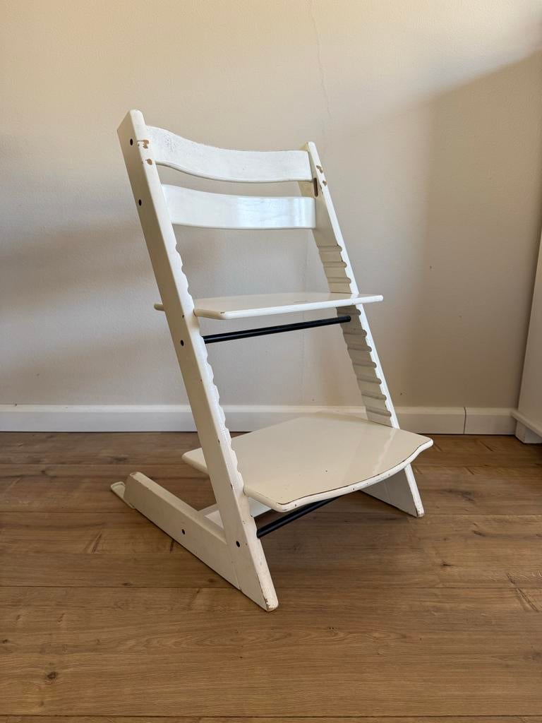 Witte Stokke Trip Trap kinderstoel - opknapper, Kinderen en Baby's, Ophalen, Gebruikt, Meegroeistoel, Aanschuifbaar