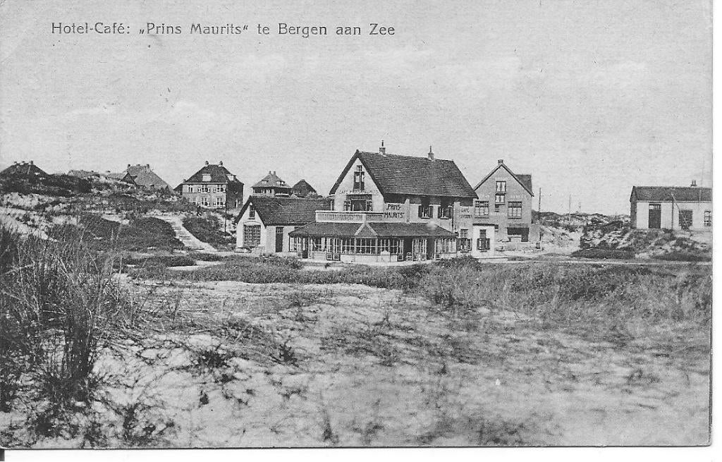 Hotel Café Prins Maurits te Bergen aan Zee., Verzenden, 1920 tot 1940, Ongelopen, Noord-Holland