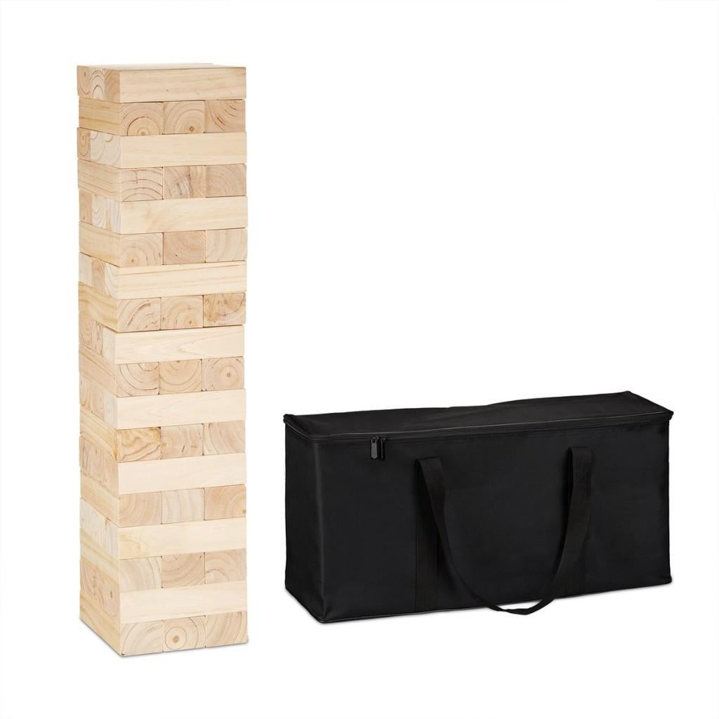 vallende toren XXL - 54 blokken - met tas - hout - 90x21x21, Hobby en Vrije tijd, Gezelschapsspellen | Bordspellen, Vijf spelers of meer