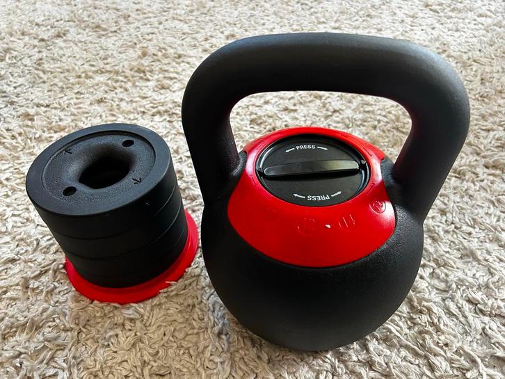 Nieuw! Verstelbare Kettlebell 16-24 kg, Sport en Fitness, Fitnessmaterialen, Zo goed als nieuw, Kettlebell, Armen, Ophalen