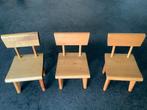 Set van 3 Miniatuur Houten Stoeltjes - Decoratief, Ophalen of Verzenden, Gebruikt