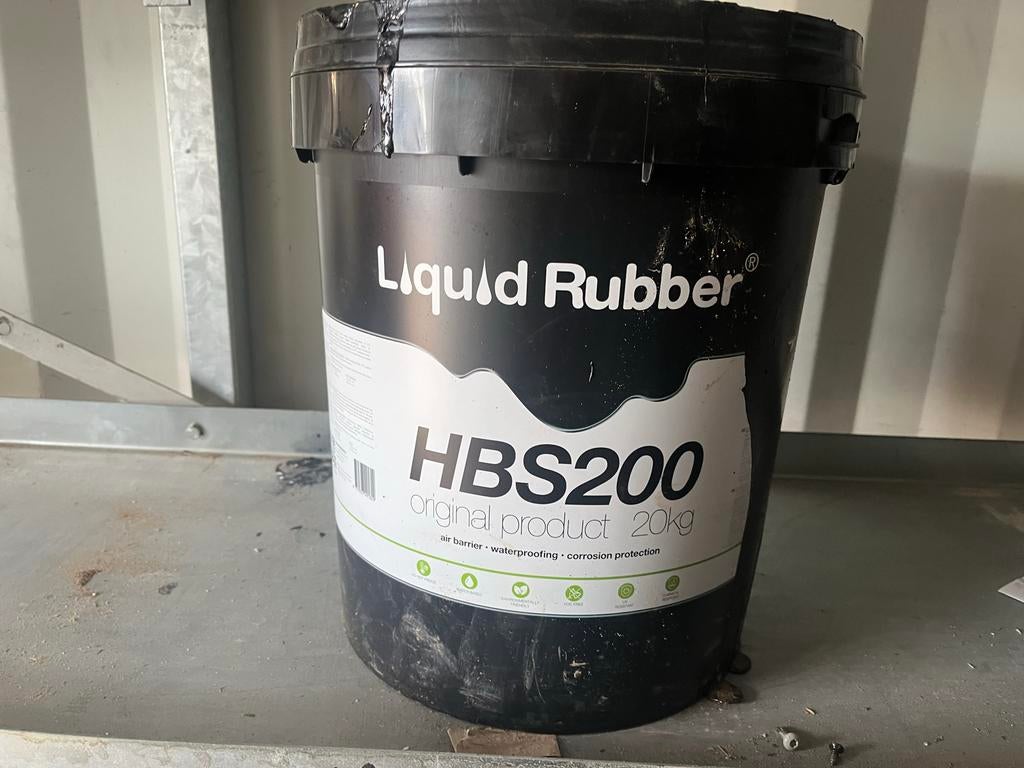 5x emmer 20kg Liquid Rubber HBS200, Doe-het-zelf en Verbouw, Verf, Beits en Lak, Ophalen, Zwart, Nieuw, Verf