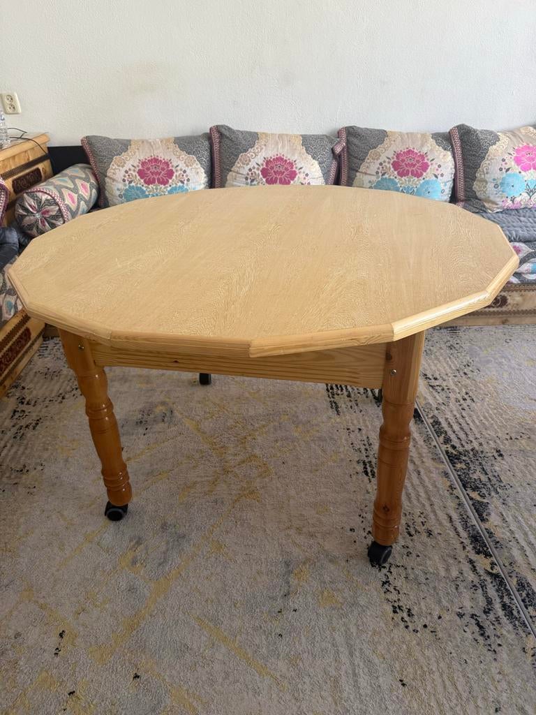 Houten ronde tafel - sdari tafel, Gebruikt, 100 tot 150 cm, Rond, Tot twee personen