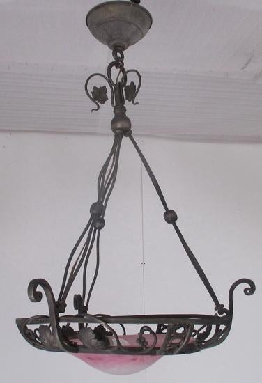 kleine art deco lamp luchter Schneider coup 10, Antiek en Kunst, Antiek | Lampen, Ophalen