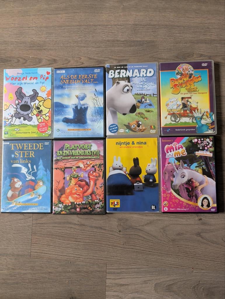 8x Kinder DVD's: Woezel en Pip, Bernard, nijntje, Mia and Me, Alle leeftijden, Overige genres, Ophalen of Verzenden, Zo goed als nieuw