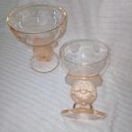 Vintage Mickey mouse roze / zalmkleurige glazen ijscoupes, Ophalen of Verzenden, Mickey Mouse, Zo goed als nieuw, Servies