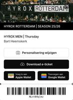 Hyrox Men Rotterdam | Thursday 16 april, Tickets en Kaartjes, Evenementen en Festivals, Eén persoon