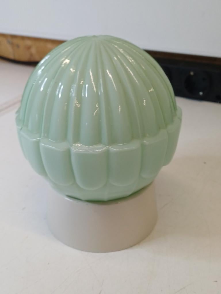 Thabur mintgroene plafondlamp uit de jaren '30, Antiek en Kunst, Antiek | Lampen, Ophalen of Verzenden