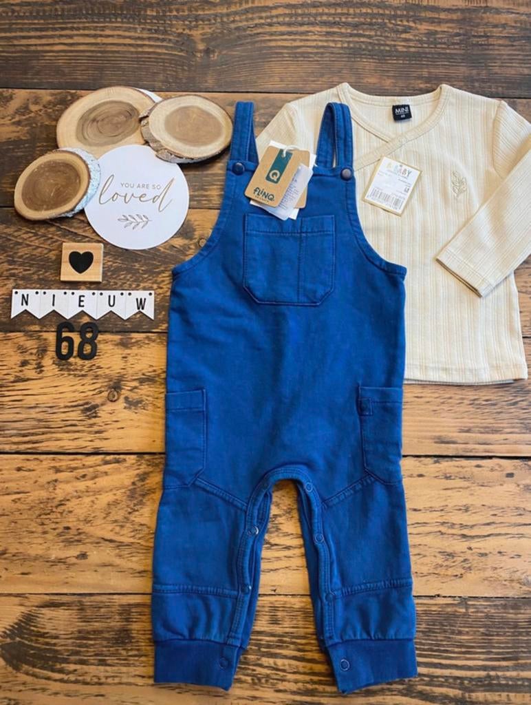 Baby boy setje wibra shirtje, tuinbroek flinq maat 68, Kinderen en Baby's, Babykleding | Maat 68, Ophalen of Verzenden, Nieuw