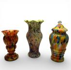 Drie kleurrijke confetti glazen, o.a. Franz Welz, Ophalen of Verzenden