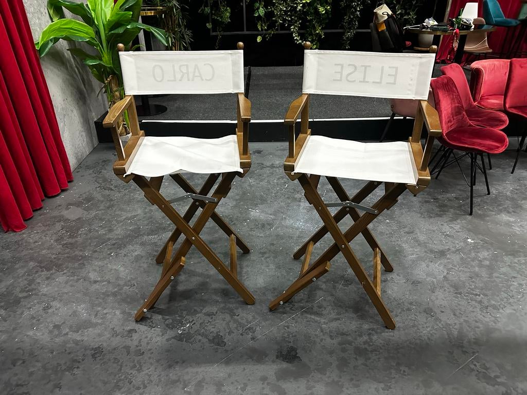 2 Regisseursstoelen, Gebruikt, Twee, Overige kleuren, Ophalen of Verzenden