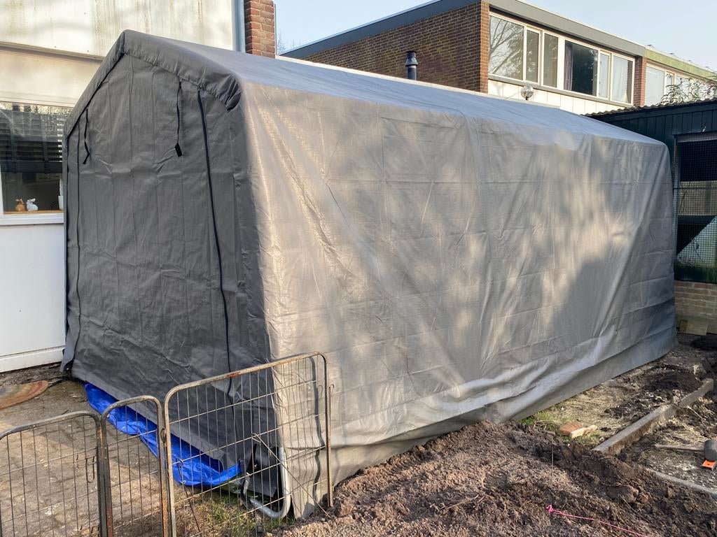 Costway Garagetent carport, zwaar gegalvaniseerd staalframe, Ophalen, Zo goed als nieuw, Kunststof, Overige typen