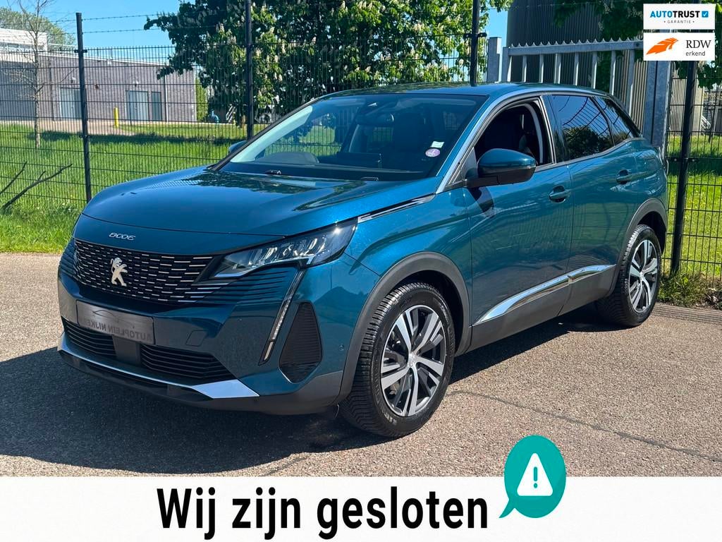 Peugeot 3008 1.2 PureTech Automaat Allure 360Camera Leder NW, Gebruikt, 1199 cc, Blauw, Leder en Stof