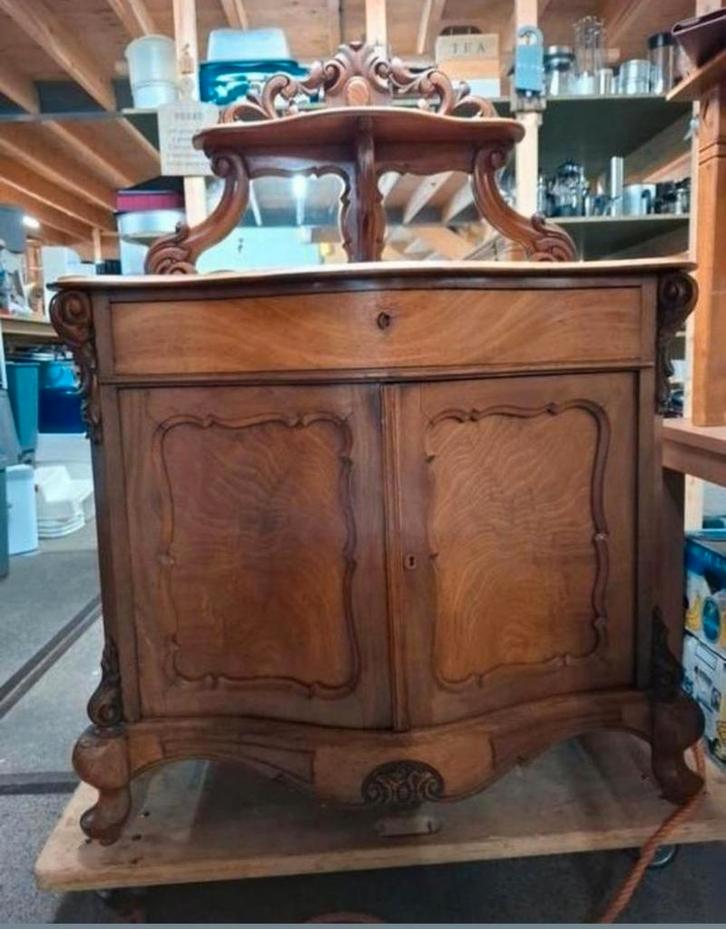 Antieke Mahonie Biedermeier Kast met Spiegelopzet, Antiek en Kunst, Antiek | Meubels | Kasten, Ophalen