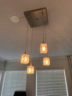 2x 4 hanglampen masterlight glas, rvs, dimbaar, hallogeen, Ophalen, Gebruikt, Glas, 75 cm of meer