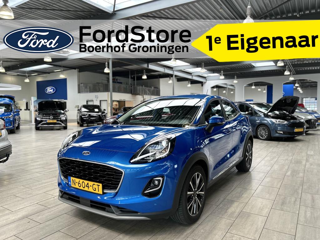 Ford Puma EcoBoost Hybrid 125pk Titanium | 100% dealer onder, Auto's, Ford, Lichtsensor, Blauw, Origineel Nederlands, Bedrijf