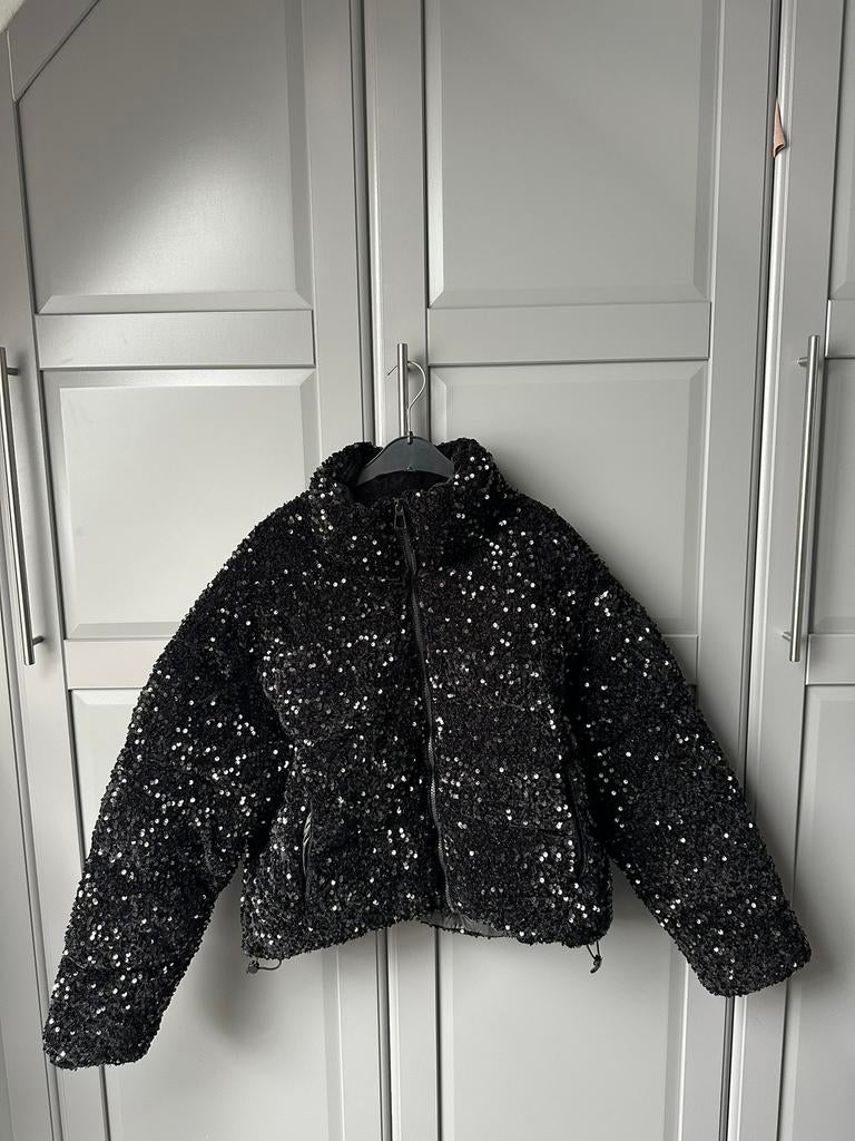 Pailetten Jacket Lilly - Zwart maat L, Ophalen of Verzenden, Nieuw, Maat 38/40 (M), Zwart