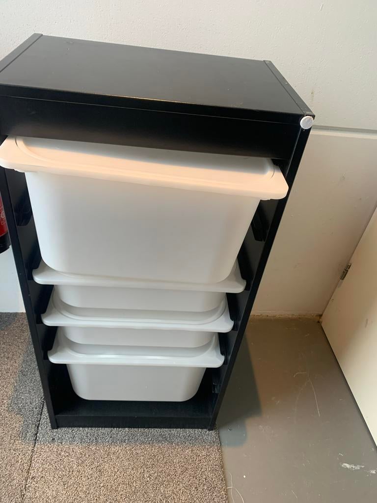 IKEA Trofast kast zwart met witte bakken, Ophalen of Verzenden, Gebruikt