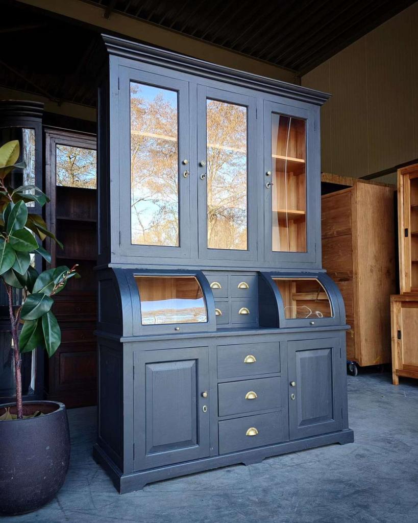 Stoere, Chique grutterskast | Apothekerskast off-black #2741, Niet ingevuld, Gebruikt, 200 cm of meer, 150 tot 200 cm