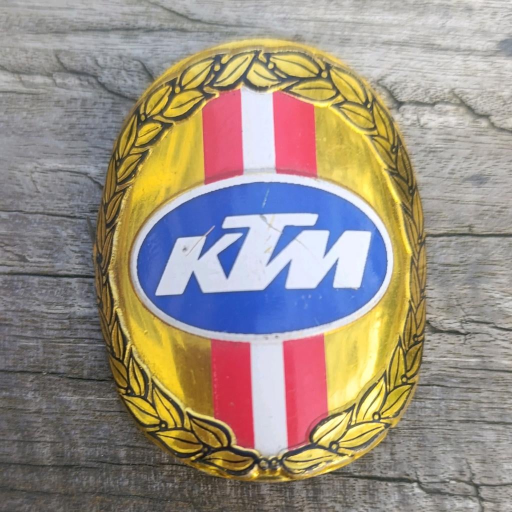 Origineel Vintage balhoofd plaatje KTM, Ophalen of Verzenden